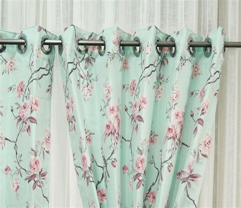 Buy Floral Print Set of 2 Long Door Curtains For Living Room (Blue, 9 ...