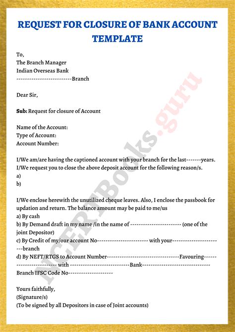 Closing Bank Account Letter Template, Web {date} Branch Manager (or To