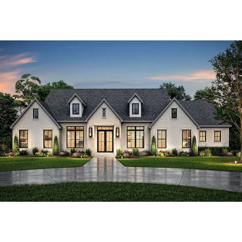 The House Designers THD-9285 Gabled Traditional-Style Ranch Plan with