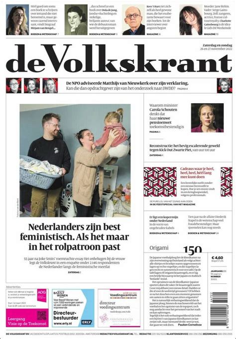 Journal De Volkskrant Pays Bas Les Unes Des Journaux De Pays Bas