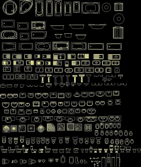 Blocks Of Bathroom Fixtures--Various DWG Block for AutoCAD • Designs CAD