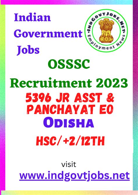 Osssc Recruitment 2023 5396 Jr Asst And Panchayat Eo Apply Online Best