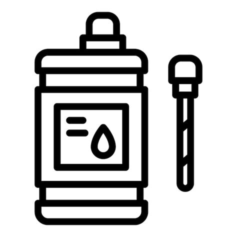 Icono de química del medidor de ph esquema del icono de vector de