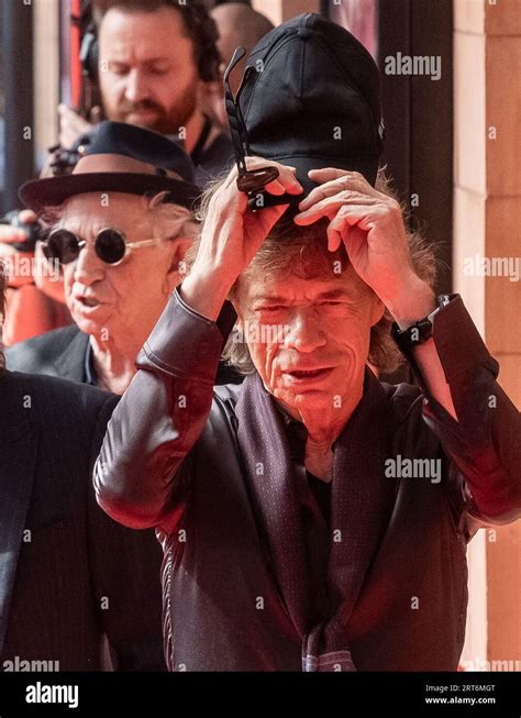 Mick Jagger And Keith Richards Of The Rolling Stones Arrive At The Hackney Empire London For