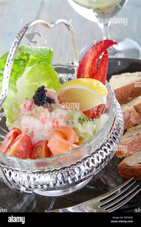 healthy mixed seafood appetizer starter Stock Photo - Alamy