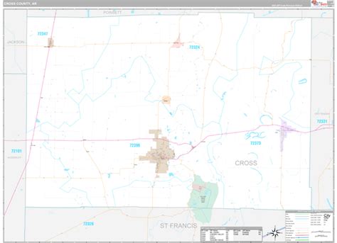 Cross County, AR Zip Code Map - Premium