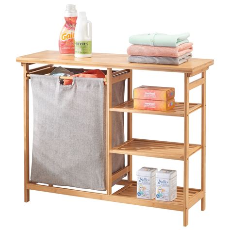 Buy Mdesign Bamboo Freestanding Laundry Hamper Basket Table Storage