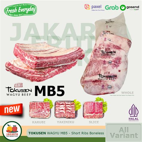 Jual TOKUSEN WAGYU SHORT RIBS MB5 ALL CUT Whole Karubi Yakiniku Slice