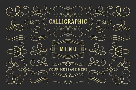 Premium Vector Calligraphic Design Elements Vintage Ornaments Swirls