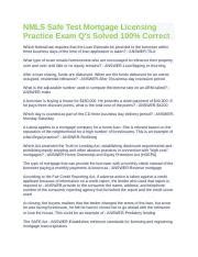 NMLS Safe Test Mortgage Licensing Practice Exam Q Docx NMLS Safe Test