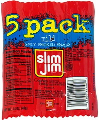 Slim Jim Mild Spicy Smoked Snack - 1.4 oz, Nutrition Information | Innit