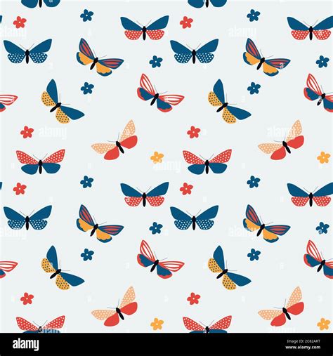 Abstract Hand Drawn Butterfly Seamless Pattern Vector Illustration