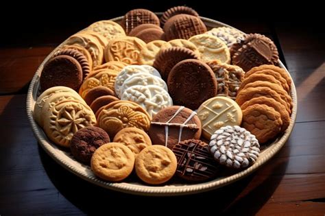 Premium AI Image | Assorted Delights Plate of Delicious Cookies with ...