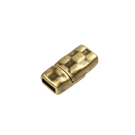 5mm Antique Brass Plated Hammered Magnetic Clasp 1 Pc