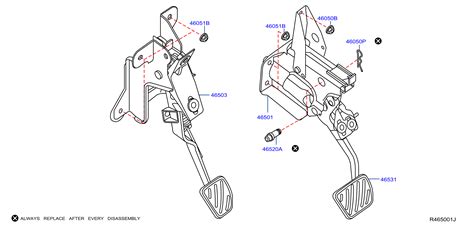 Nissan Altima Pedal Brake With Bracket MANUAL TRANS ENGINE 46501