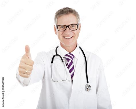 Smiling Medical Doctor Showing Thumbs Up Hand Foto De Stock Adobe Stock