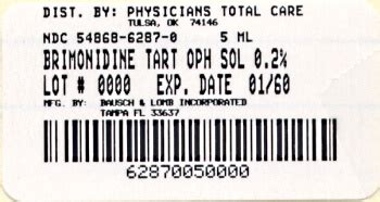 Brimonidine Tartrate Physicians Total Care Inc FDA Package Insert