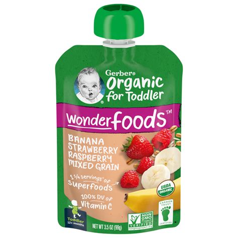 Save On Gerber Wonder Foods Banana Strawberry Raspberry Mixed Grain