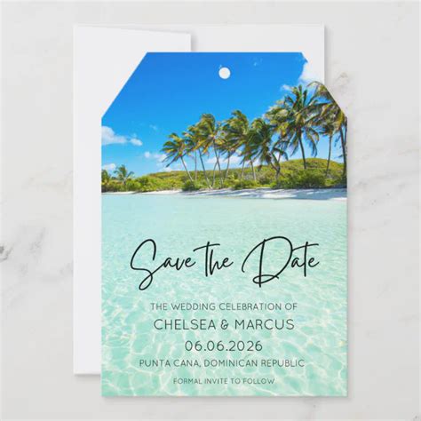 Tropical Beach Destination Wedding Save The Date Zazzle