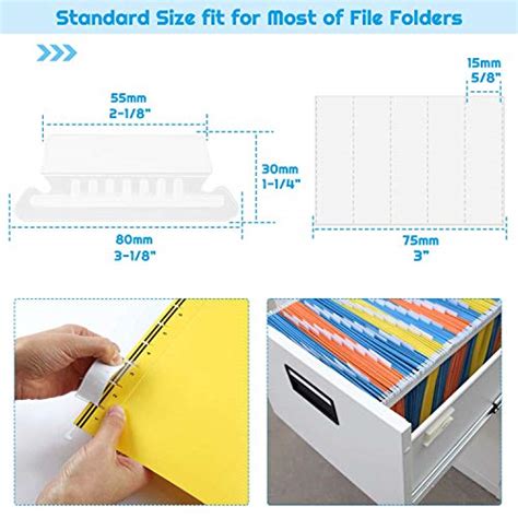 Snapklik File Folder Tabs Paxcoo 50 Sets Hanging File Folder