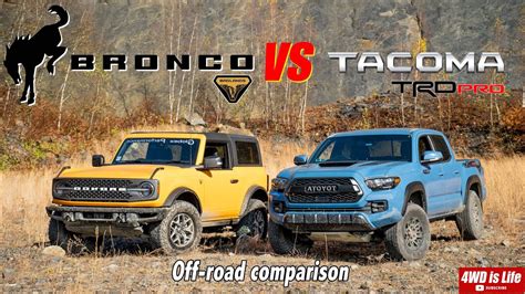 Ford Bronco Vs Toyota Tacoma Off Road Comparison Youtube