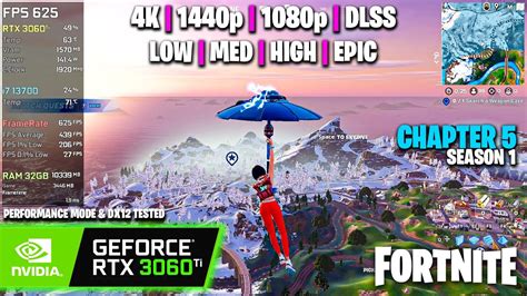 RTX 3060 Ti Fortnite Chapter 5 4K 1440p 1080p DLSS