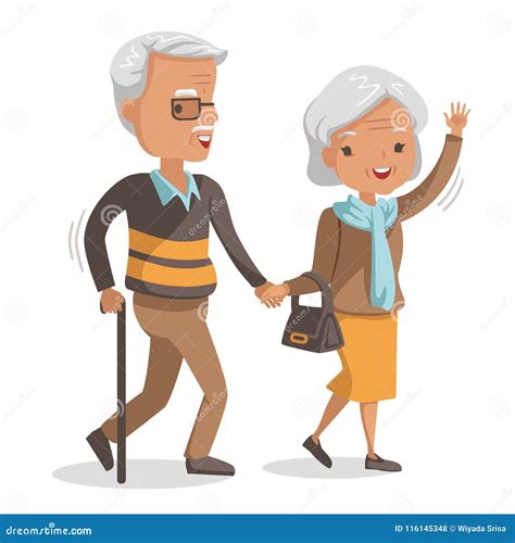 Seniors Walking Clipart Image