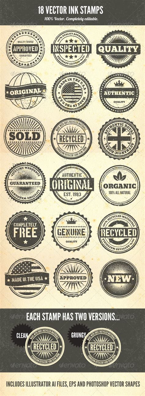 Rubber Stamps Vector Set Graphicriver