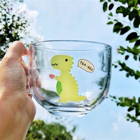 Jual Cangkir Kaca Mug Breakfast Cereal Teh Lucu Dinosaurus T Rex Gaya