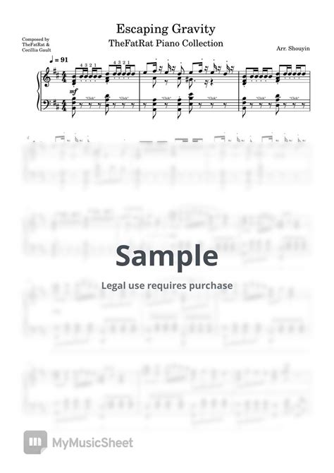 TheFatRat Escaping Gravity Piano Solo Sheets By Shouyin