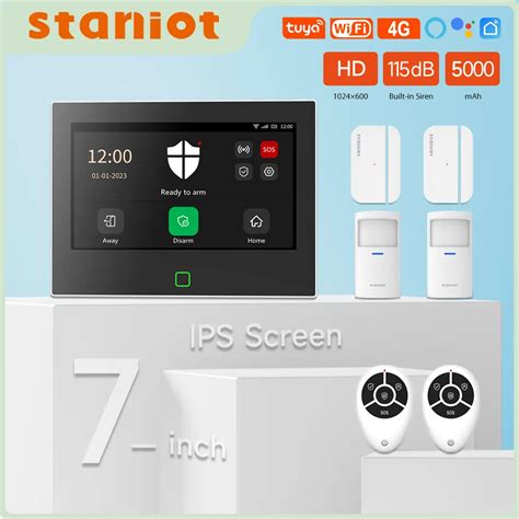 Staniot 7 Inch Wireless WiFi 4G Tuya Smart Home Alarm System Support 8