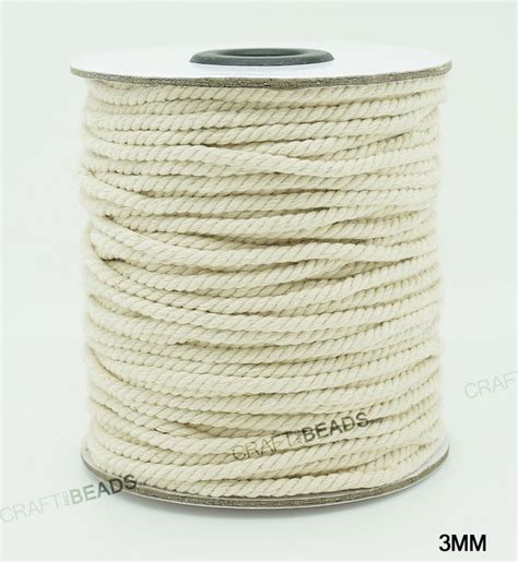 Mm Mm Mm Mm Mm Mm Natural White Cotton Twisted Cord Etsy