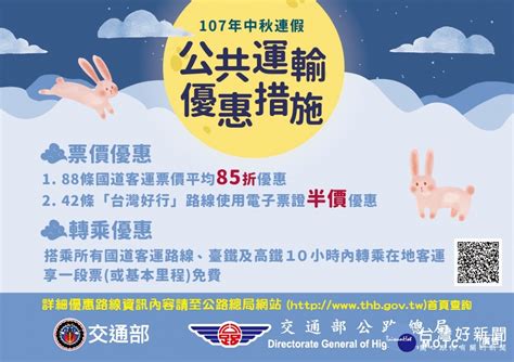 中秋連假公共運輸優惠 88條國道客運平均85折 42條台灣好行路線半價 蕃新聞