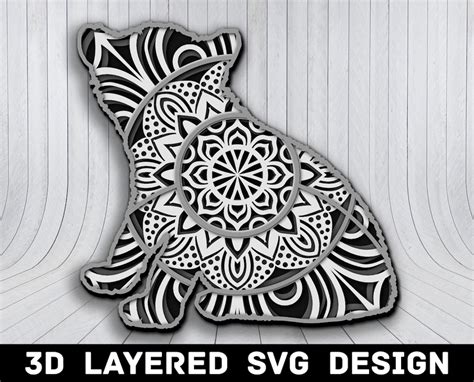 Archivo SVG 3D Mandala Lion Archivos SVG Lion Mandala Leona 3D