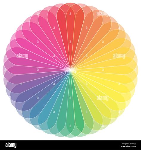 Color wheel and color wheel Flowers fanned out in many different shades Stock Photo - Alamy