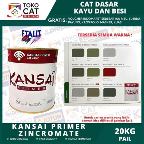 Jual Cat Dasar Kansai Zinc Chromate Cat Anti Karat Warna Hijau Abu