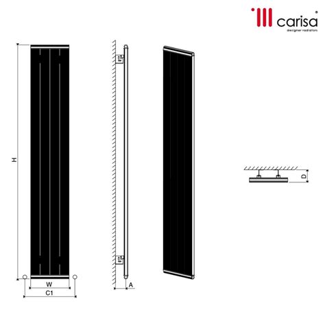 Carisa Alüminyum Dikey Radyatör Elite 1800x445x6 Carisaradyator