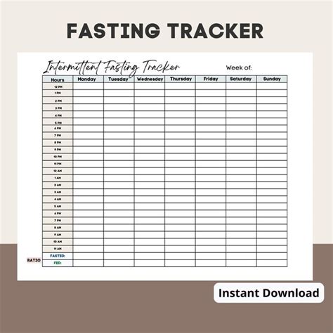 Intermittent Fasting Tracker Printable Tracker Fasting Tracker Digital