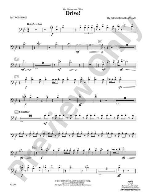 Drive 1st Trombone 1st Trombone Part Digital Sheet Music Download