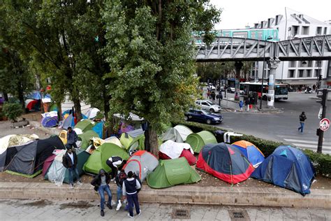 Migrants Forced To Leave Calais Pitching Tents On The Streets Of Paris