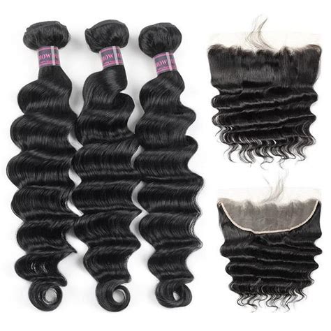 Virgin Hair Bundles with Lace Frontal Closure | Premium Fullness ...