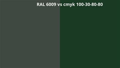 Ral 6009 Vs Cmyk 100 30 80 80 Ral Colour Chart Uk