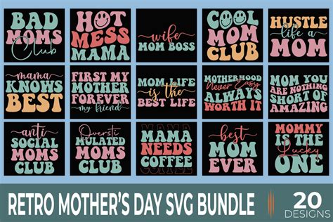 Retro Mothers Day Svg Bundle Graphic By Design Hub4323 · Creative Fabrica