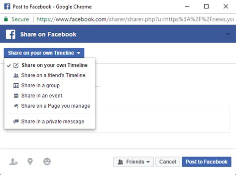 Facebook Share Button Chrome Extension