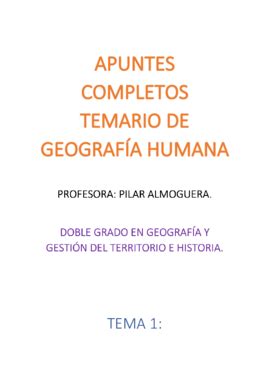 Apuntes Completos Temario De Geograf A Humana Pdf