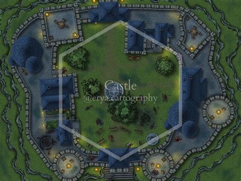 Castle Battle Map 4K 2K, Dnd Map, Dungeons and Dragons, Roll20, Foundry ...