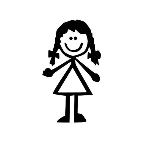 Girl Stick Figure 16 Vinyl Sticker