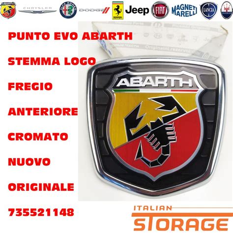 735521148 Fiat Punto Evo Abarth Stemma Logo Fregio Anteriore Cromato