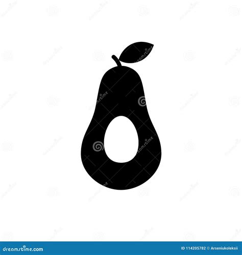 Simple Half Of Avocado Silhouette Icon Stock Vector Illustration Of