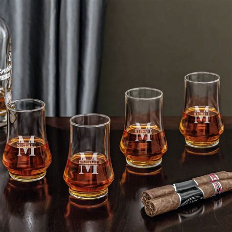 Duke Personalized Whiskey Tasting Glasses Oakmont Set Of 4